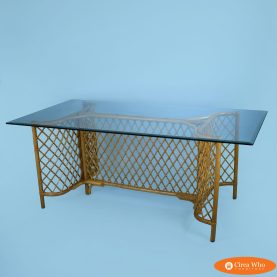 Vintage Lattice Rattan Dining Table