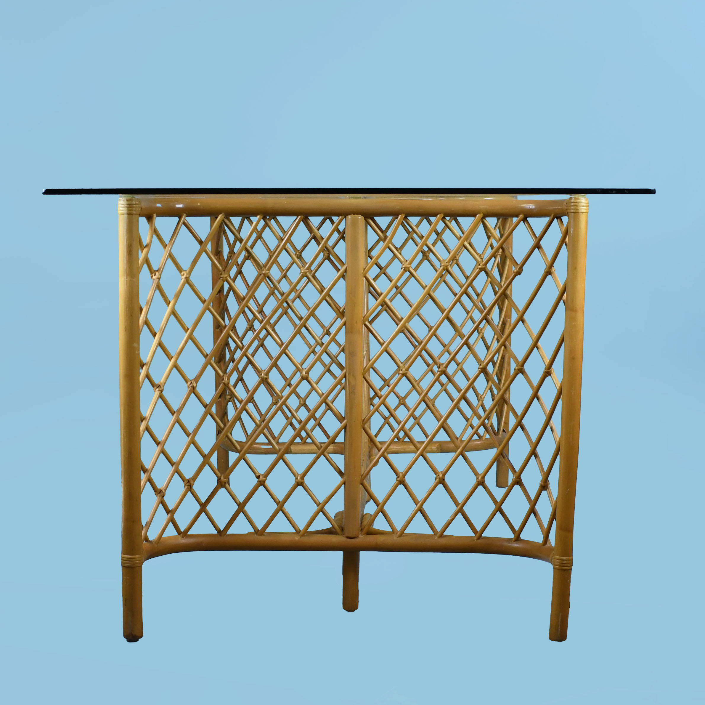 Vintage Lattice Rattan Dining Table