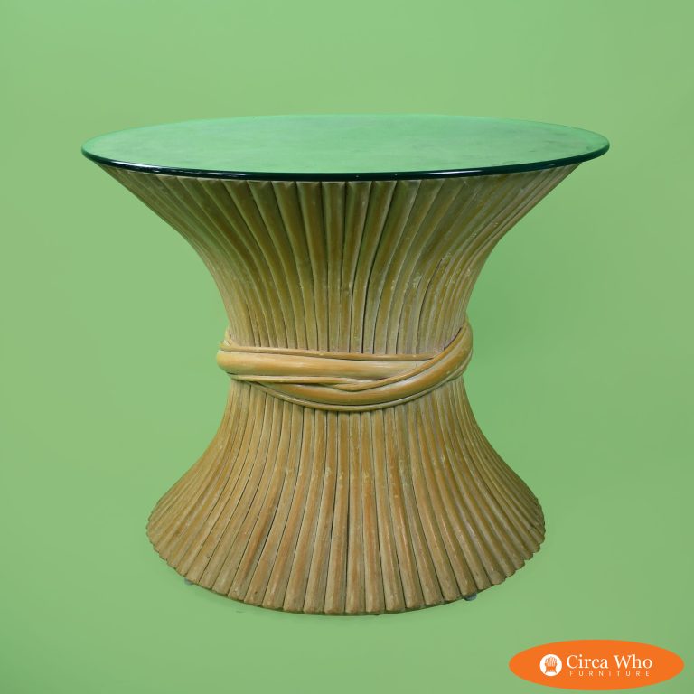 Vintage McGuire Wheat Sheaf Side Table