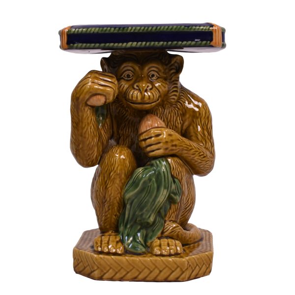Vintage Monkey With Rug Ceramic Figure