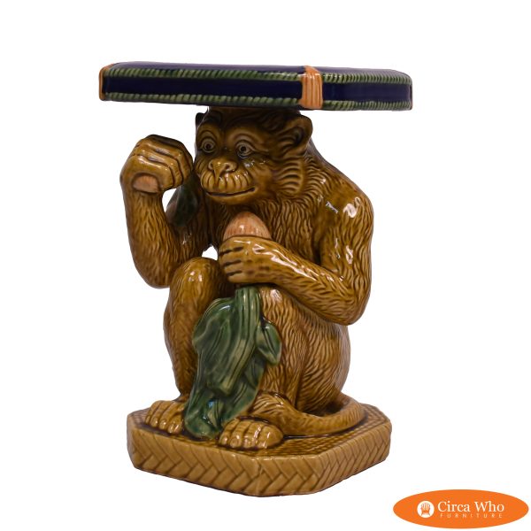 Vintage Monkey With Rug Ceramic Figure