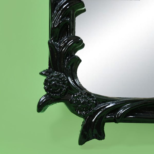 Vintage Palm Frond Black Mirror