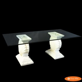 Vintage Pedestal Sea Shell Dining Table