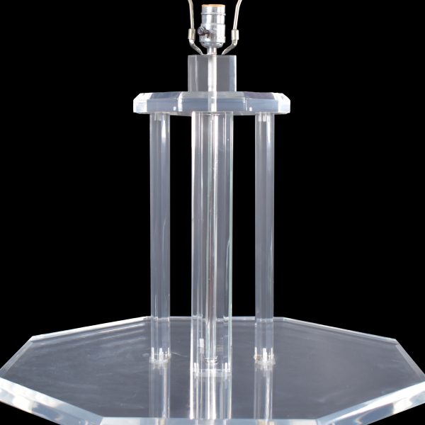 Vintage Pillars Lucite Floor Lamp With Table