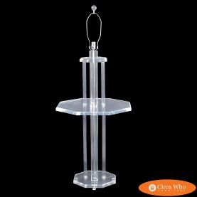 Vintage Pillars Lucite Floor Lamp With Table