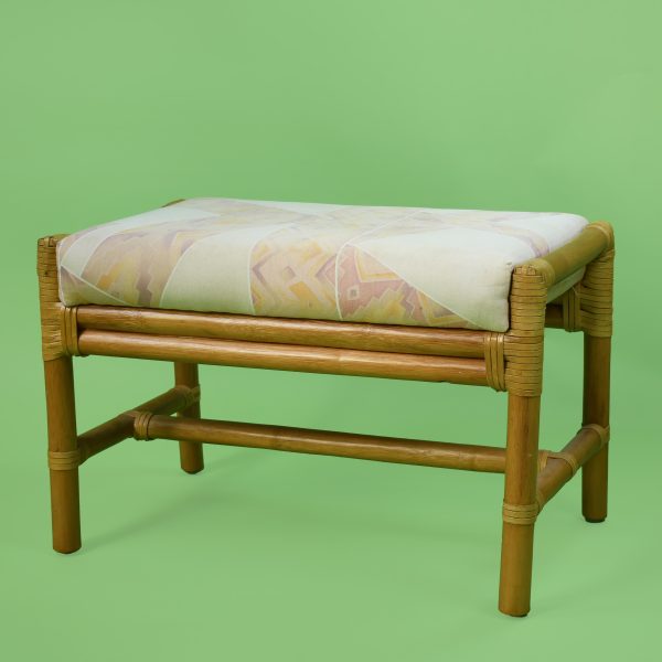 Vintage Rattan Chair and Ottoman by McGuire