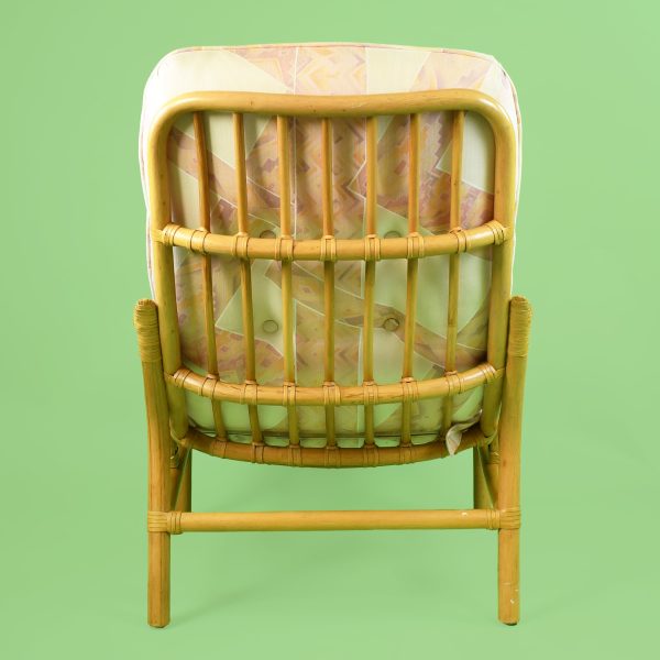 Vintage Rattan Chair and Ottoman by McGuire