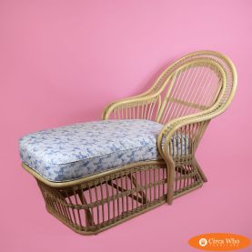 Vintage Rattan Hooded Chaise Lounge