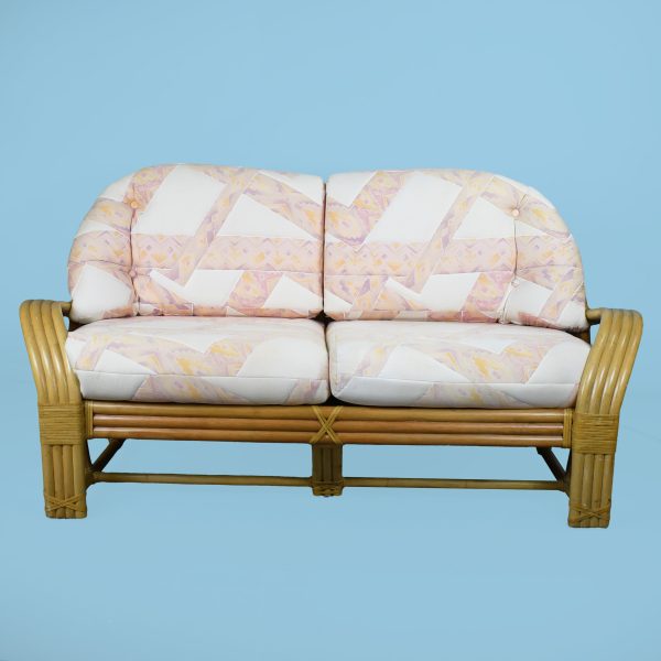 Vintage Rattan Loveseat by McGuire