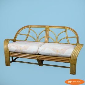 Vintage Rattan Loveseat by McGuire