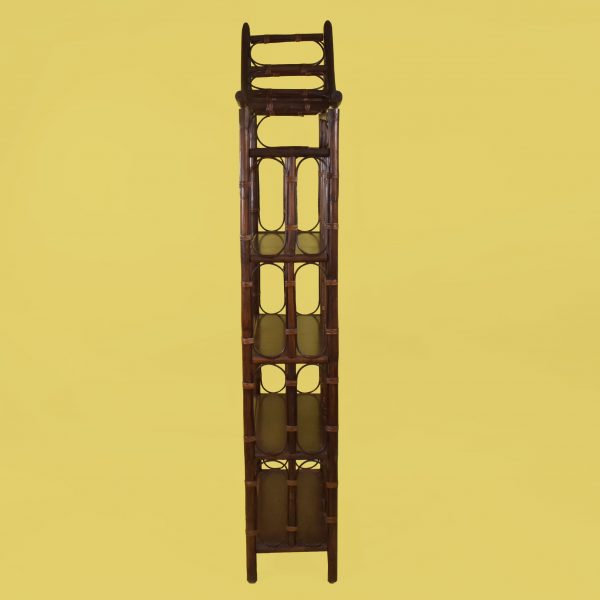 Vintage Rattan Pagoda Etagere