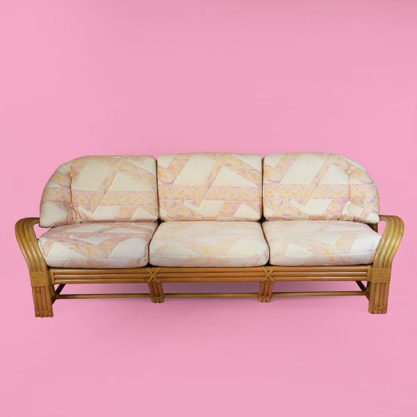 Vintage Rattan Sofa by McGuire