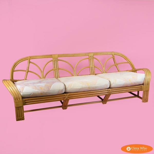 Vintage Rattan Sofa by McGuire