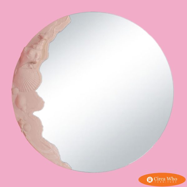 Vintage Round Beach Shells Mirror