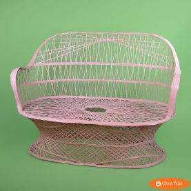 Vintage Russell Woodard Web Spun Pink Settee