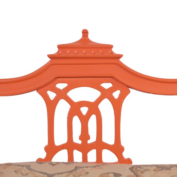 Vintage Small Orange Pagoda Bench