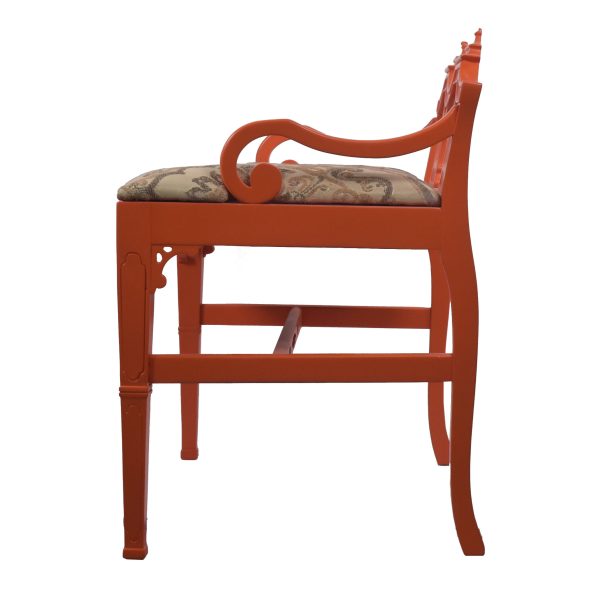 Vintage Small Orange Pagoda Bench