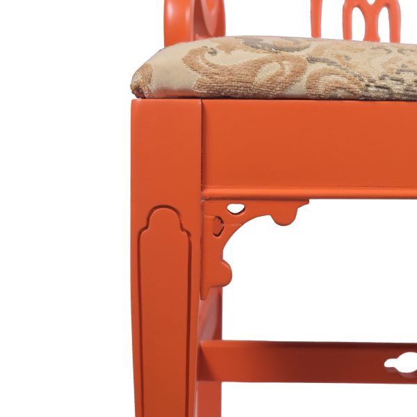 Vintage Small Orange Pagoda Bench