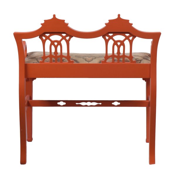 Vintage Small Orange Pagoda Bench