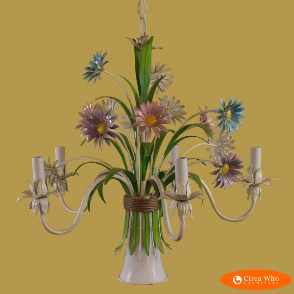 Vintage Tole Daisy Chandelier