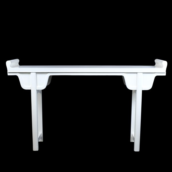Vintage White Pagoda Console