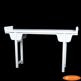 Vintage White Pagoda Console