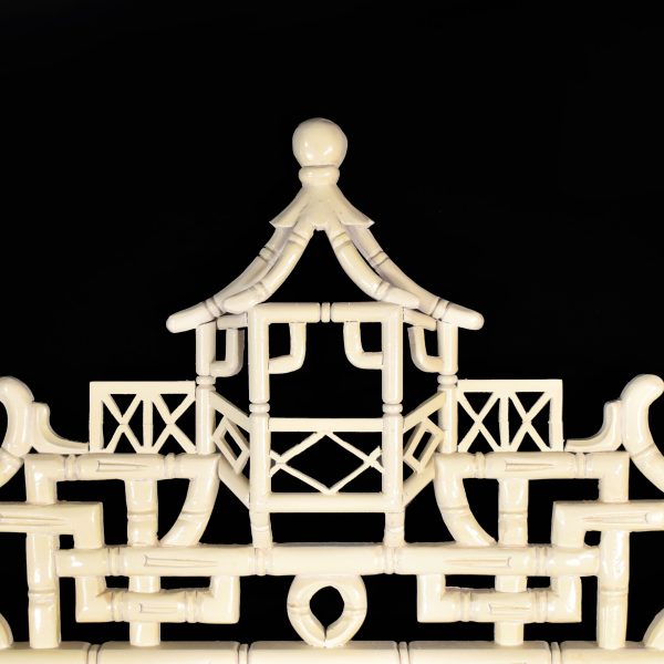 Vintage White Pagoda Mirror