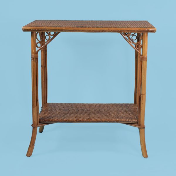Vintage Woven Rattan and Bamboo Table