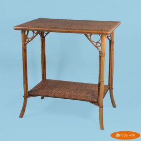 Vintage Woven Rattan and Bamboo Table
