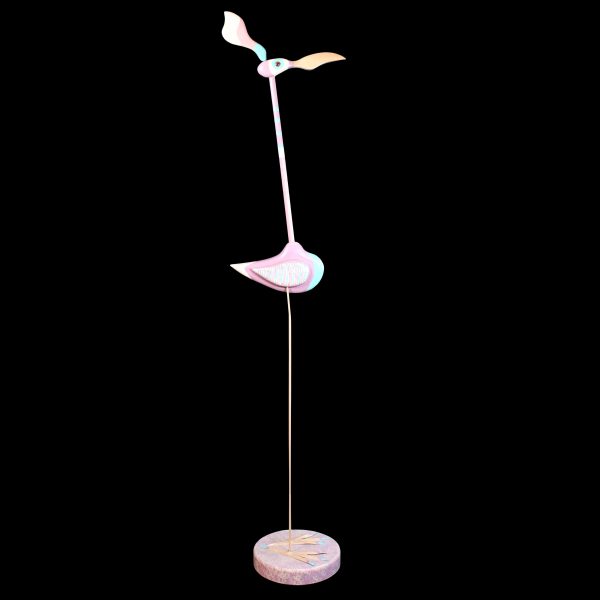 Whimsical Hand-painted Bird Sculpture