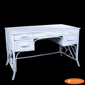 White Bamboo Large Desk