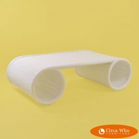 White Bamboo Scroll Coffee Table