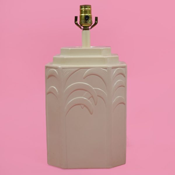 White Ceramic Palm Tree Table Lamp in the Manner of Serge Roche