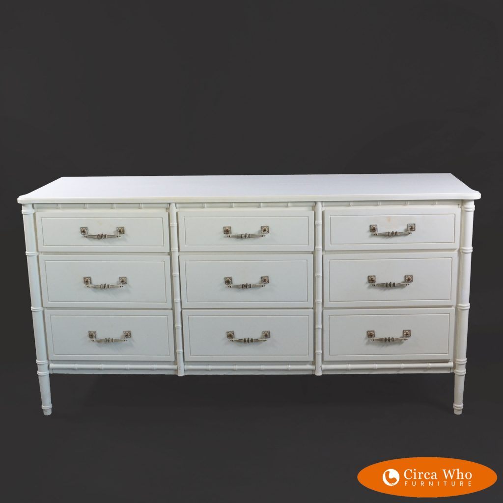 White Faux Bamboo Dresser | Circa Who