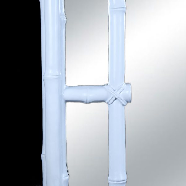 White Faux Bamboo Fretwork Mirror