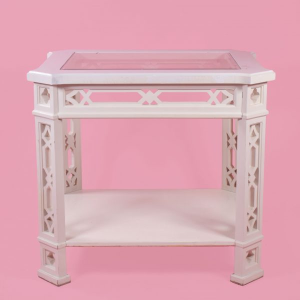 White Fretwork Table Set