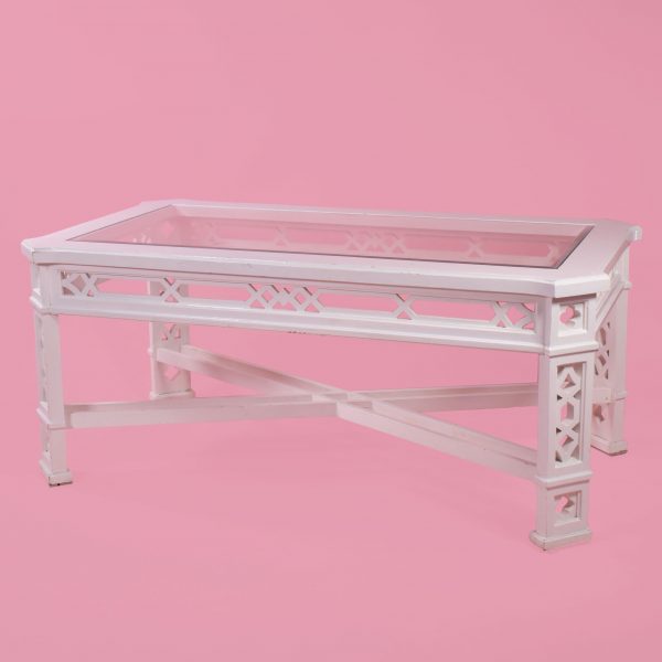 White Fretwork Table Set