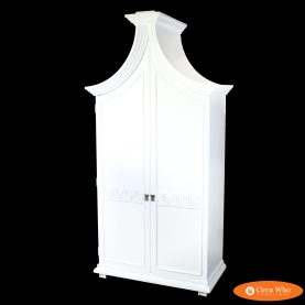 White Greek Key Pagoda Cabinet