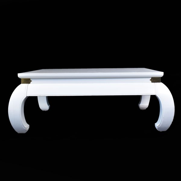 White Ming Style With Brass Coffee Table