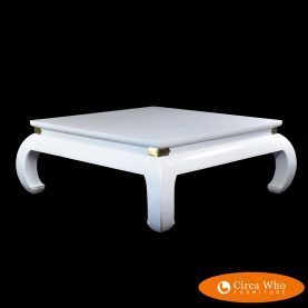 White Ming Style With Brass Coffee Table
