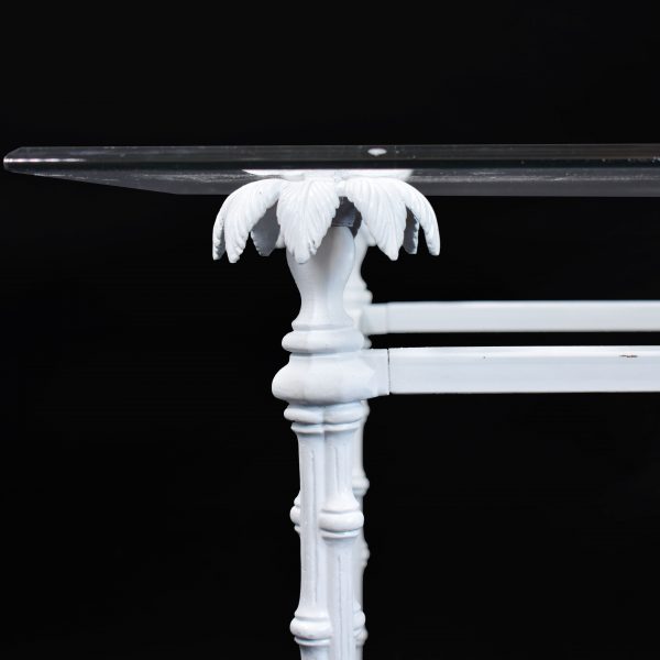 White Palm Tree Metal Coffee Table