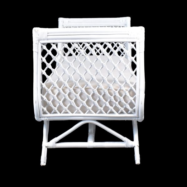 White Rattan Chippendale Wing Bench