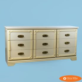 White Rattan Dresser