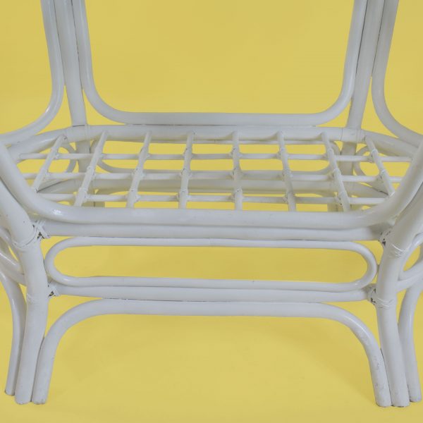 White Rattan Oval Dining Set