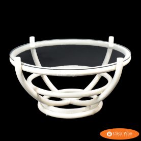 White Rattan Round Coffee Table