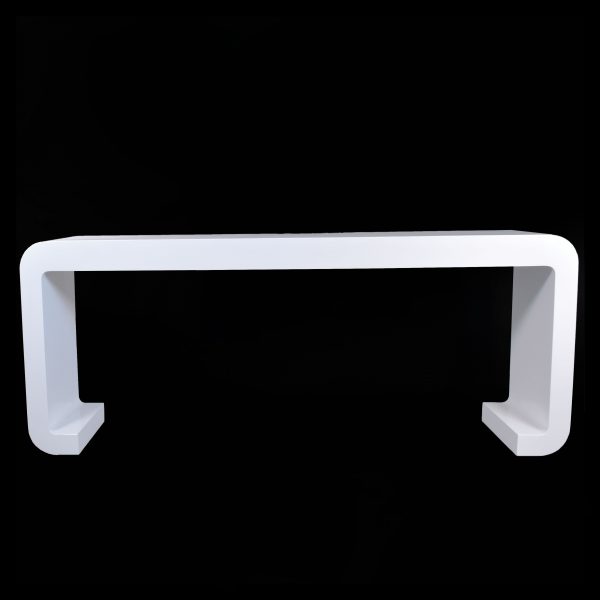 White Scroll Console Table