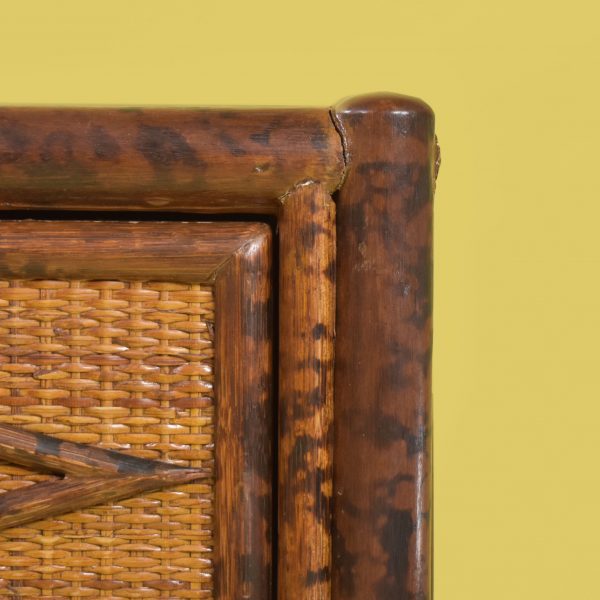 Woven Rattan Burnt Bamboo Small Cabinet