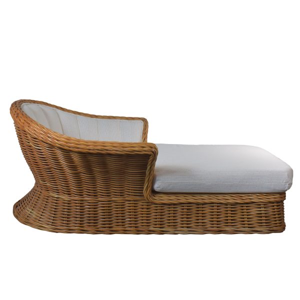 Woven Rattan Chaise Lounge