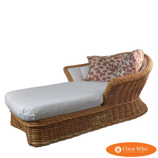 Woven Rattan Chaise Lounge