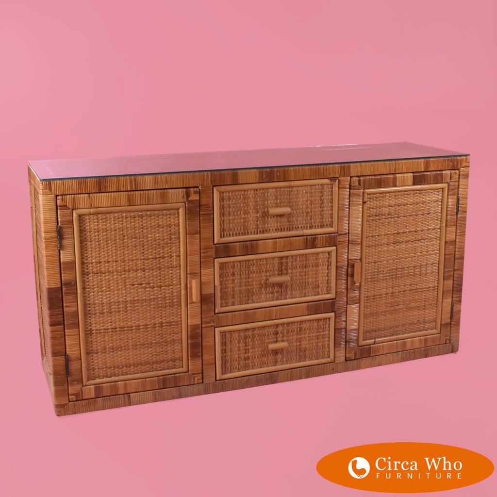 Woven Rattan Credenza Circa Who